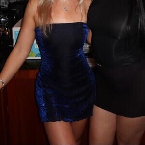 Princess polly blue black sparkly mini dress